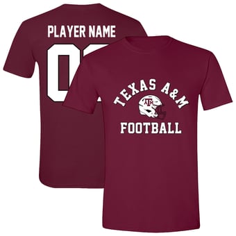 Unisex Athlete's Thread  Maroon Texas A&M Aggies Custom Collegiate Football Helmet T-Shirt