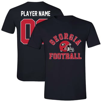 Unisex Athlete's Thread  Black Georgia Bulldogs Custom Collegiate Football Helmet T-Shirt