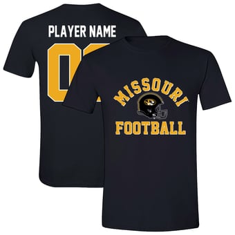 Unisex Athlete's Thread  Black Missouri Tigers Custom Collegiate Football Helmet T-Shirt