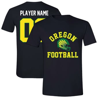 Unisex Athlete's Thread  Black Oregon Ducks Custom Collegiate Football Helmet T-Shirt