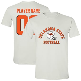 Unisex Athlete's Thread  White Oklahoma State Cowboys Custom Collegiate Football Helmet T-Shirt