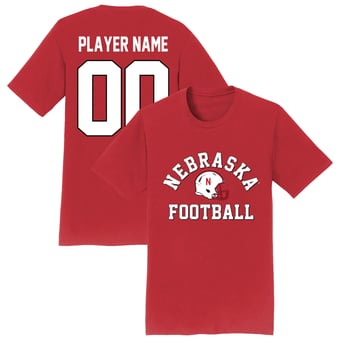Unisex Athlete's Thread  Scarlet Nebraska Huskers NIL Pick-A-Player Collegiate Football Helmet T-Shirt
