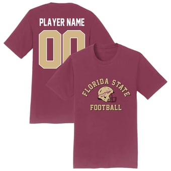 Unisex Athlete's Thread  Garnet Florida State Seminoles NIL Pick-A-Player Collegiate Football Helmet T-Shirt