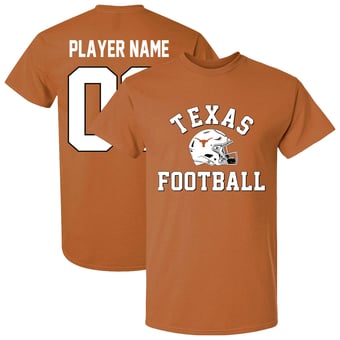 Unisex Athlete's Thread  Texas Orange Texas Longhorns NIL Pick-A-Player Collegiate Football Helmet T-Shirt