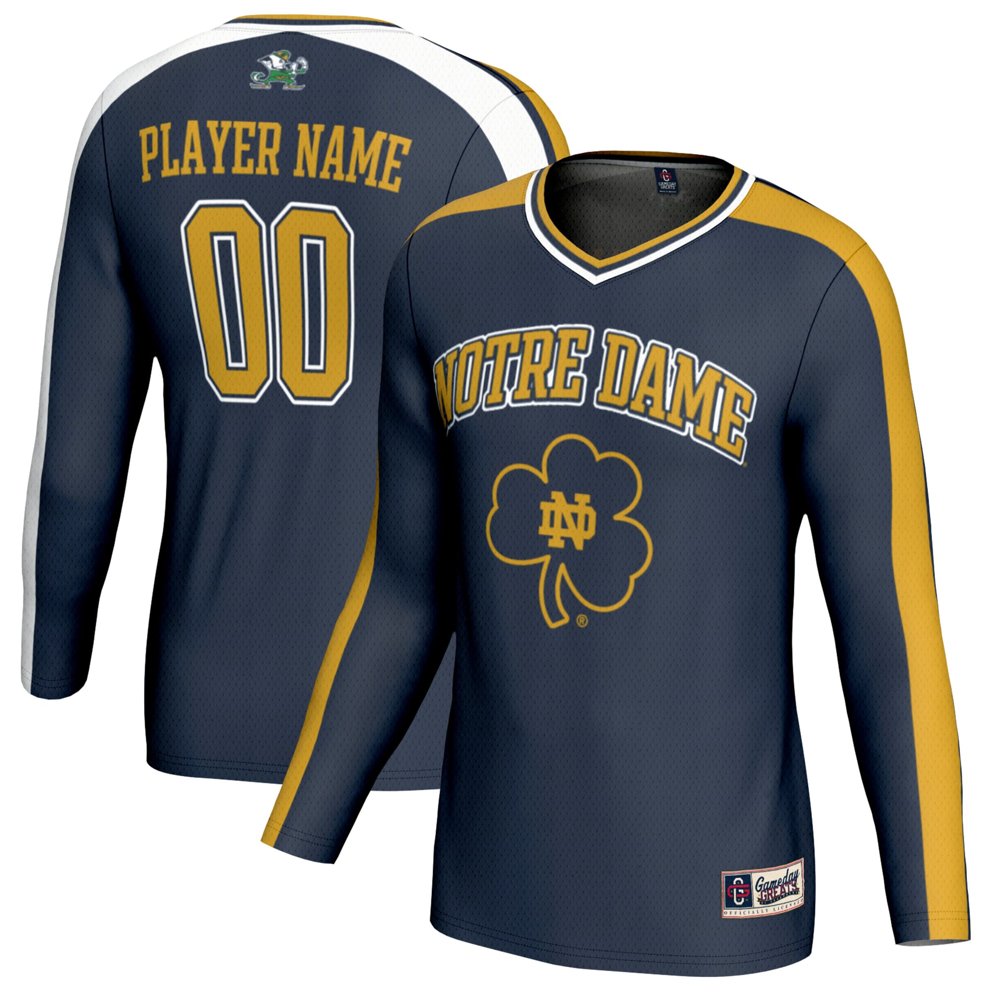Unisex GameDay Greats  Navy Notre Dame Fighting Irish NIL Pick-A-Player Lightweight Collegiate Volleyball Fashion Jersey