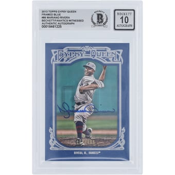 Mariano Rivera New York Yankees Autographed 2013 Topps GQ Blue Frame #86 #/499 Beckett Fanatics Witnessed Authenticated 10 Card
