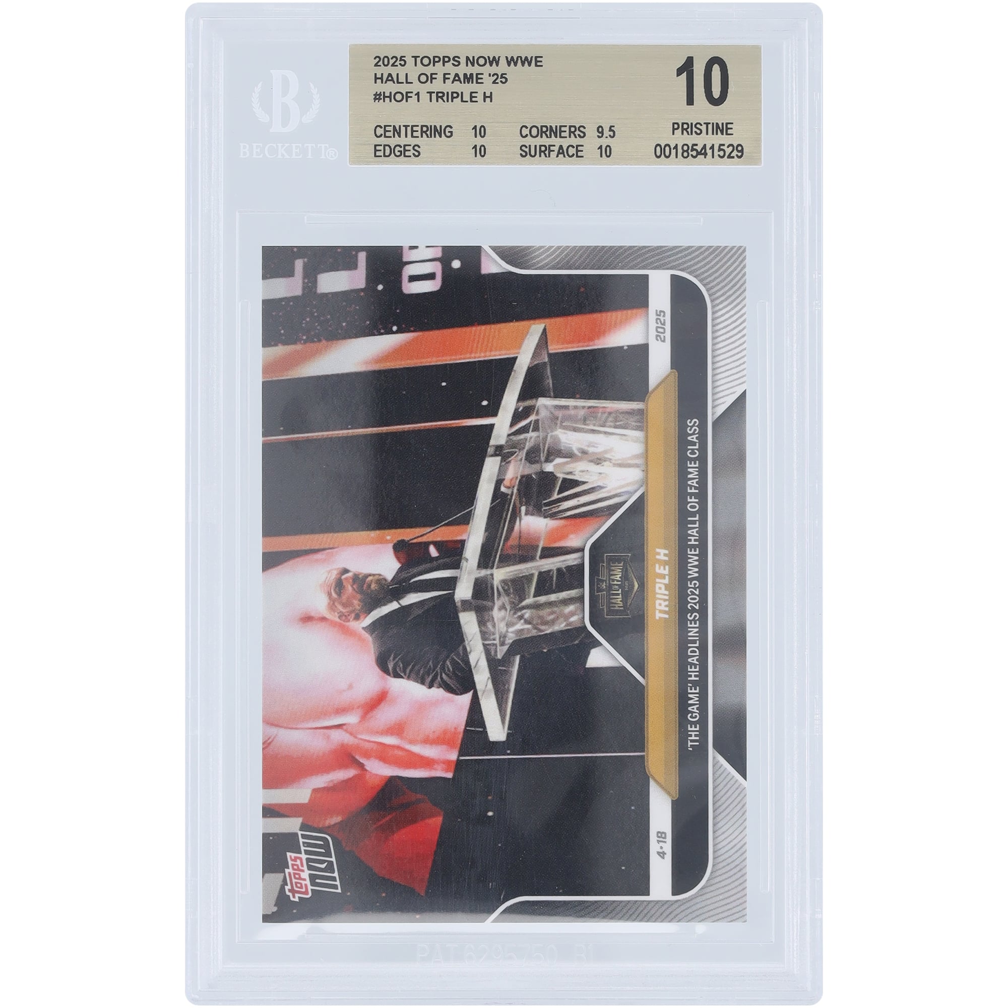 Triple H WWE 2025 Topps Now 'The Game' Headlines '25 WWE Hall of Fame Class #HOF 1 BGS Authenticated 10 Card - 10,9.5,10,10 Subgrades