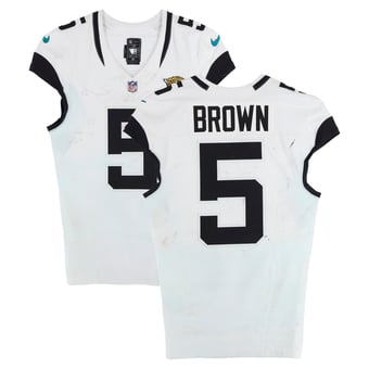 Dyami Brown Jacksonville Jaguars Game-Used #5 White Nike Jersey vs. Cincinnati Bengals on September 14, 2025