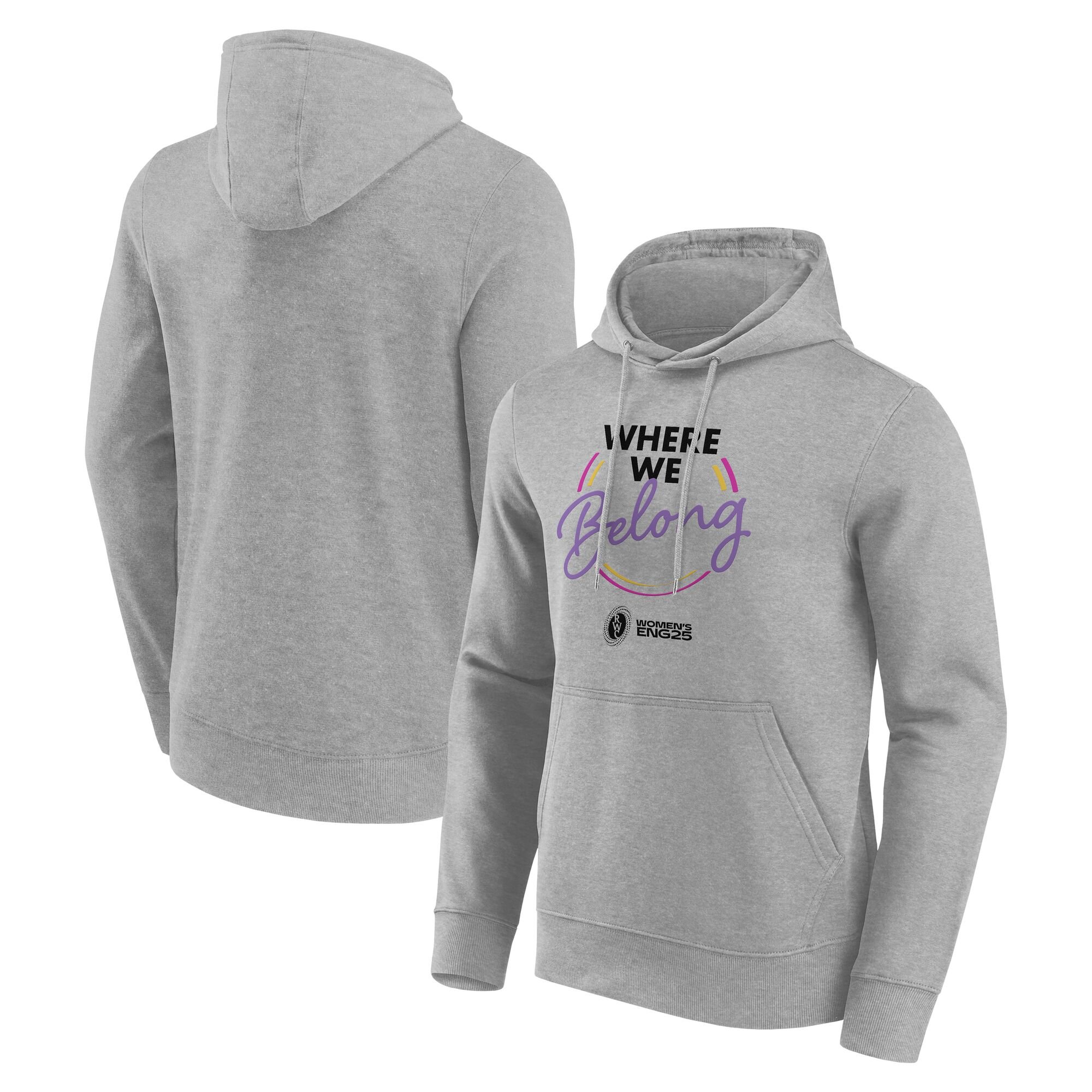 Felpa con cappuccio da donna "Where We Belong" Coppa del Mondo di Rugby 2025 - Grigia - Unisex