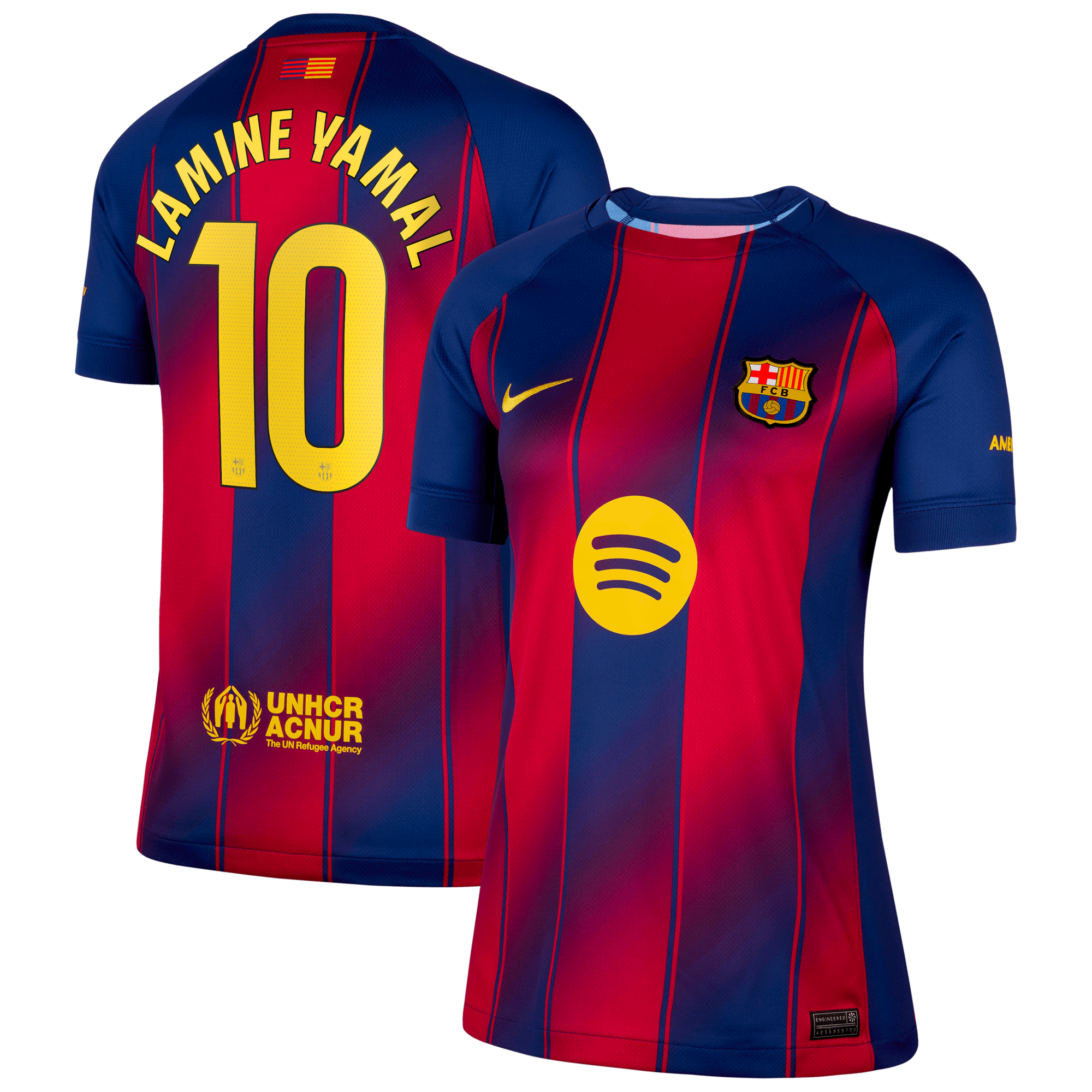 Maillot Barcelona Domicile Nike Stadium 2025-26 - Femme avec flocage Lamine Yamal 10