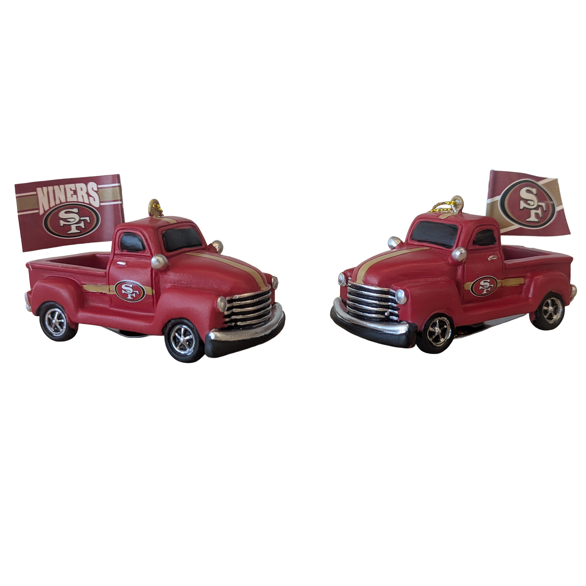 San Francisco 49ers Hangable 3" Rally Truck Two-Piece Statue Set