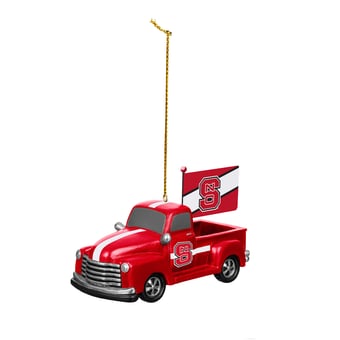 NC State Wolfpack 3" Rally Truck Two-Piece Ornament Set