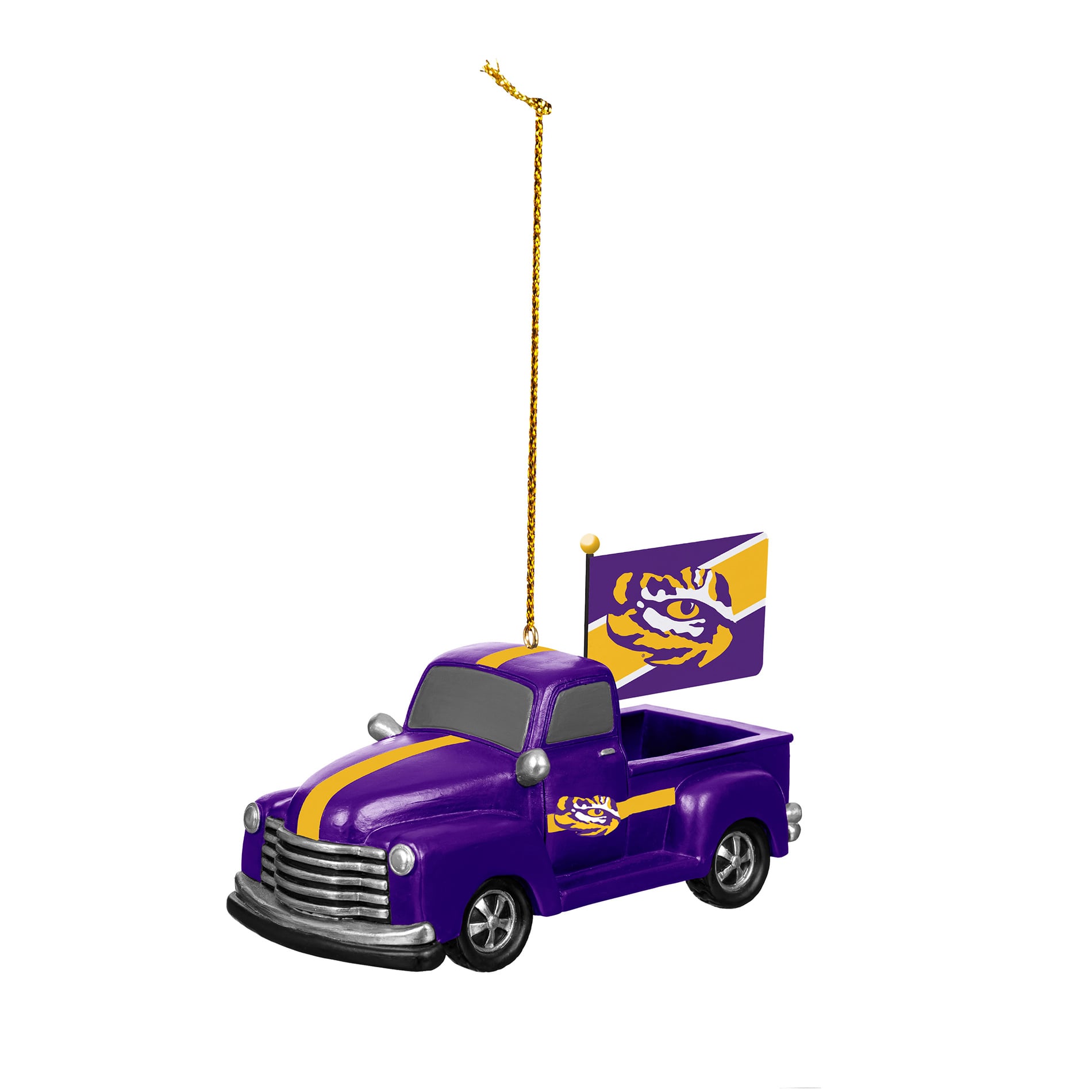 LSU Tigers 3" Rally Truck Two-Piece Ornament Set