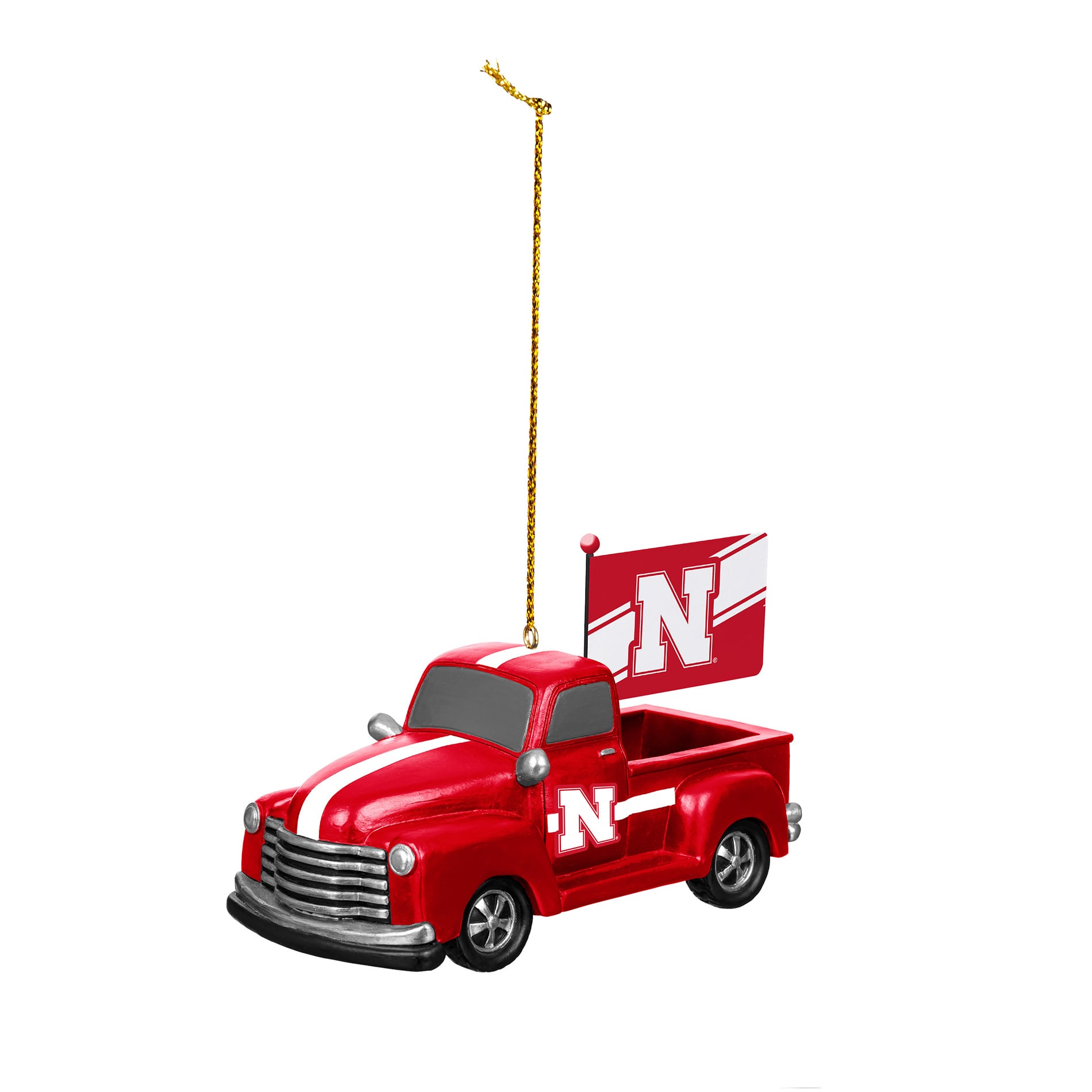 Nebraska Huskers 3" Rally Truck Two-Piece Ornament Set