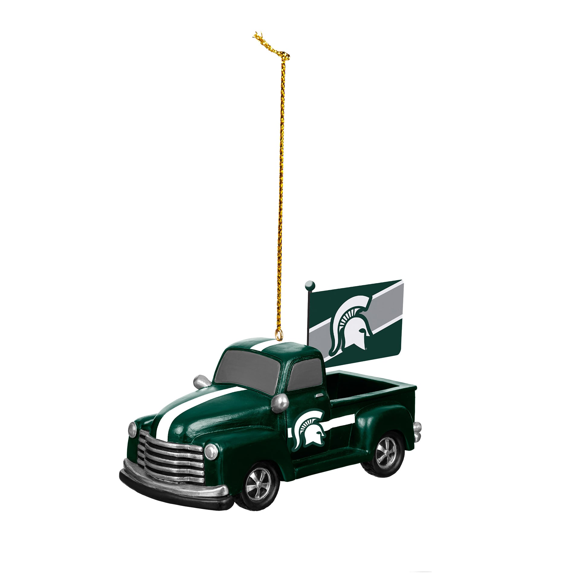 Michigan State Spartans 3" Rally Truck Two-Piece Ornament Set