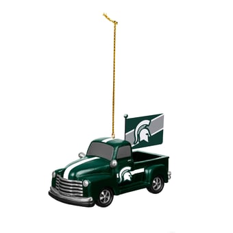 Michigan State Spartans 3" Rally Truck Two-Piece Ornament Set
