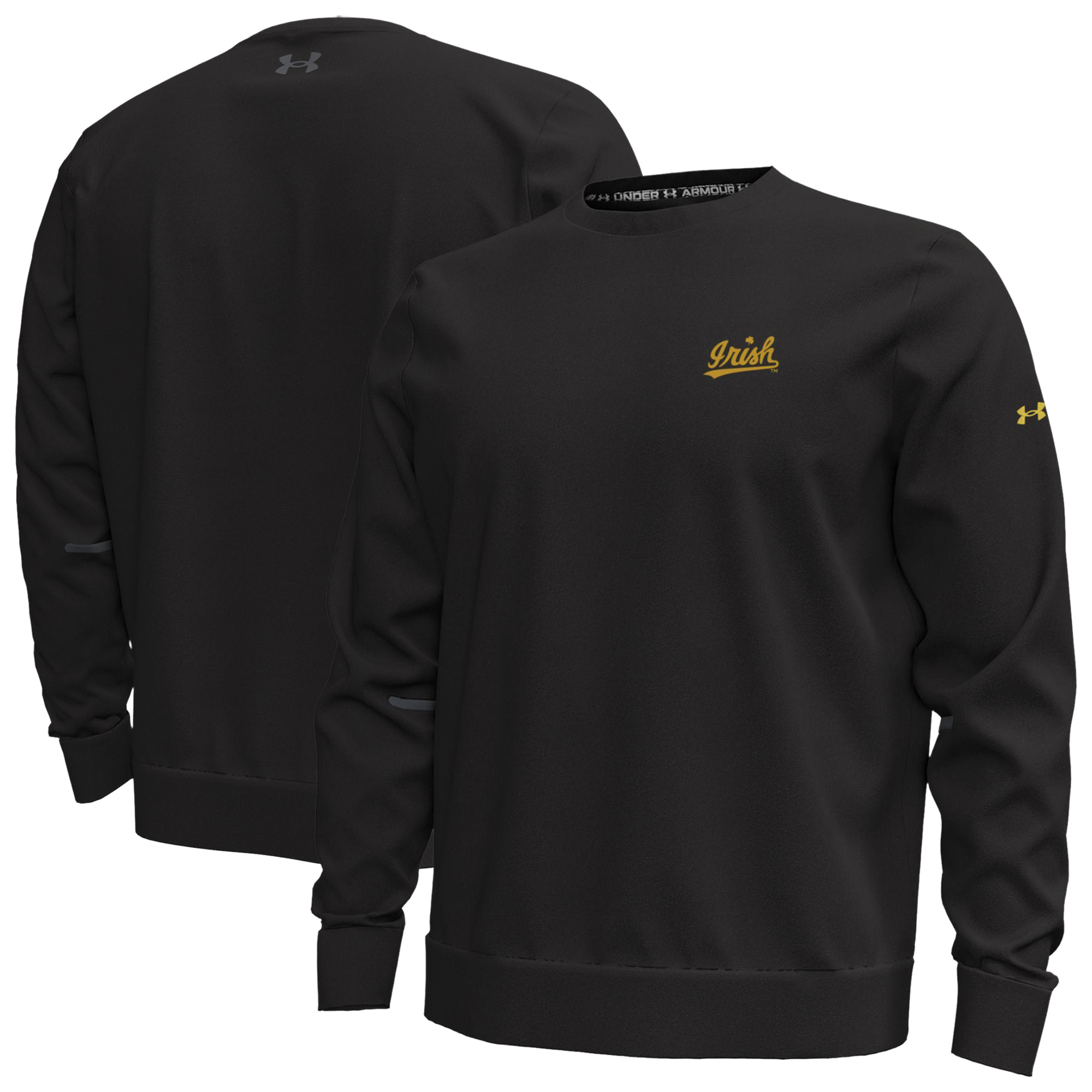 Men's Under Armour  Black Notre Dame Fighting Irish Metallic Tri-Blend Unstoppable Fleece Sweatshirt