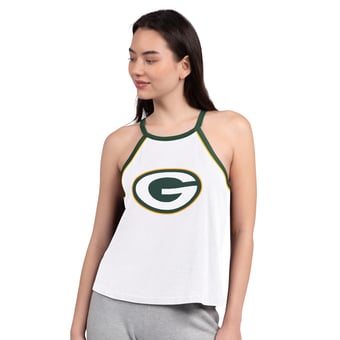 Women's G-III 4Her by Carl Banks  White Green Bay Packers Redemption Win Slub Tank Top