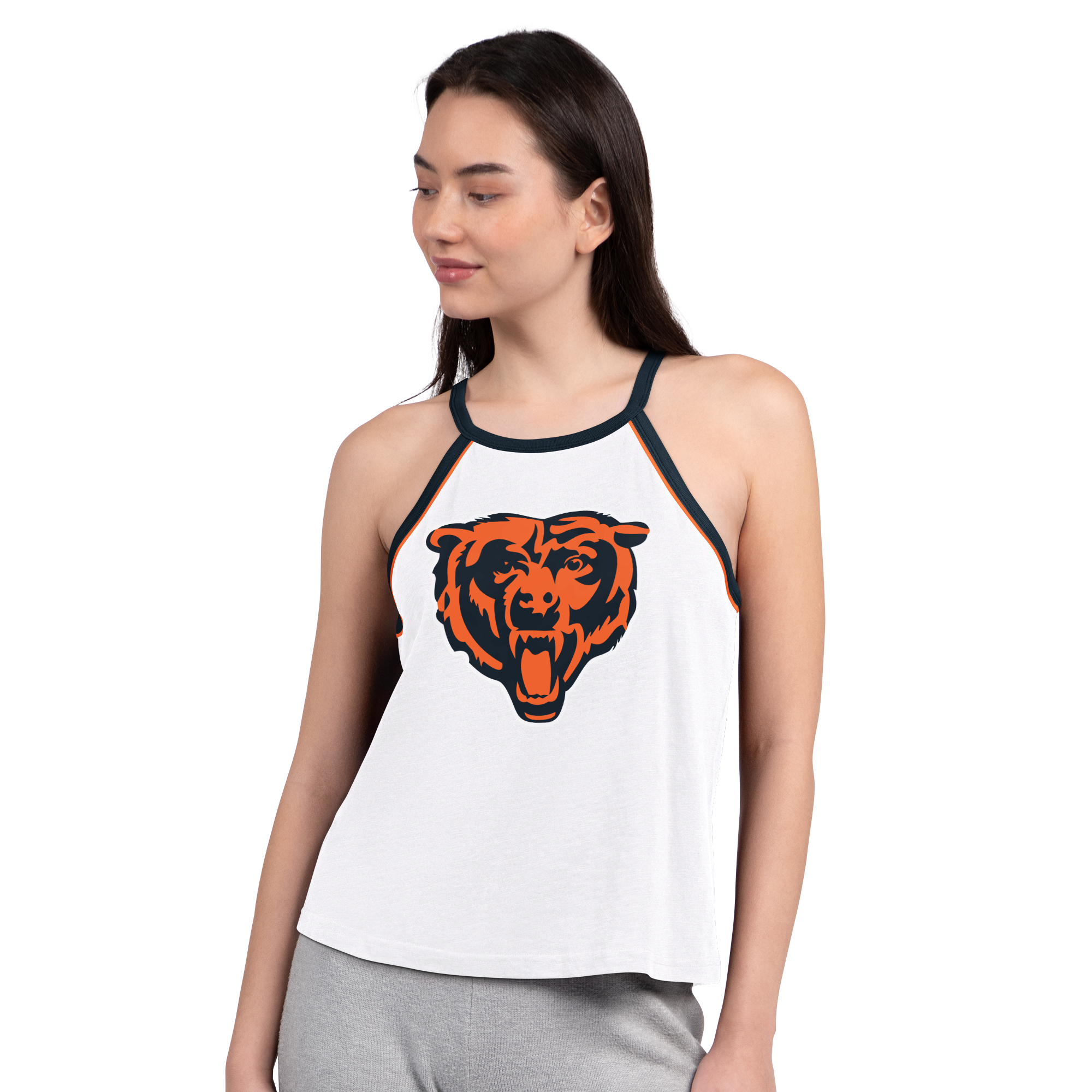 Women's G-III 4Her by Carl Banks  White Chicago Bears Redemption Win Slub Tank Top