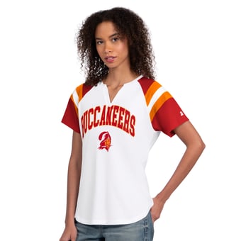 Women's Starter  White Tampa Bay Buccaneers Game On Notch Neck T-Shirt