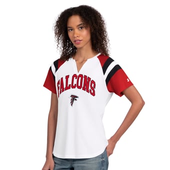 Women's Starter  White Atlanta Falcons Game On Notch Neck T-Shirt
