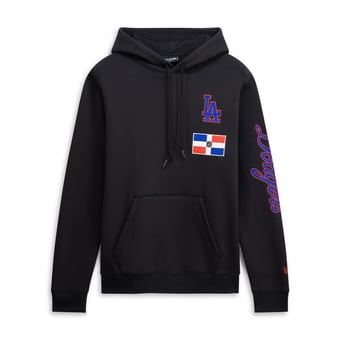Men's New Era Black Los Angeles Dodgers Dominican Republic Country Flag Hoodie