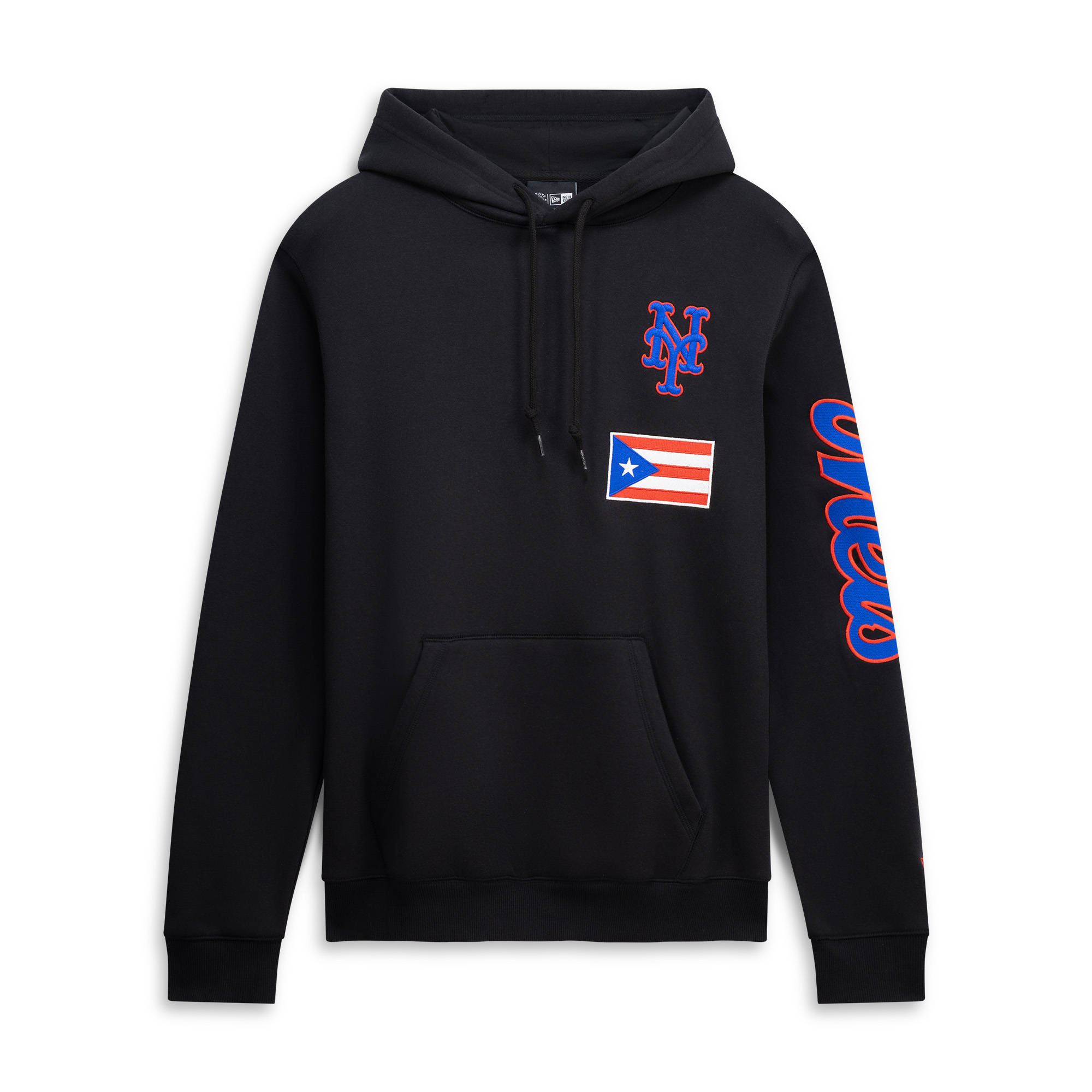 Men's New Era Black New York Mets Puerto Rico Country Flag Hoodie