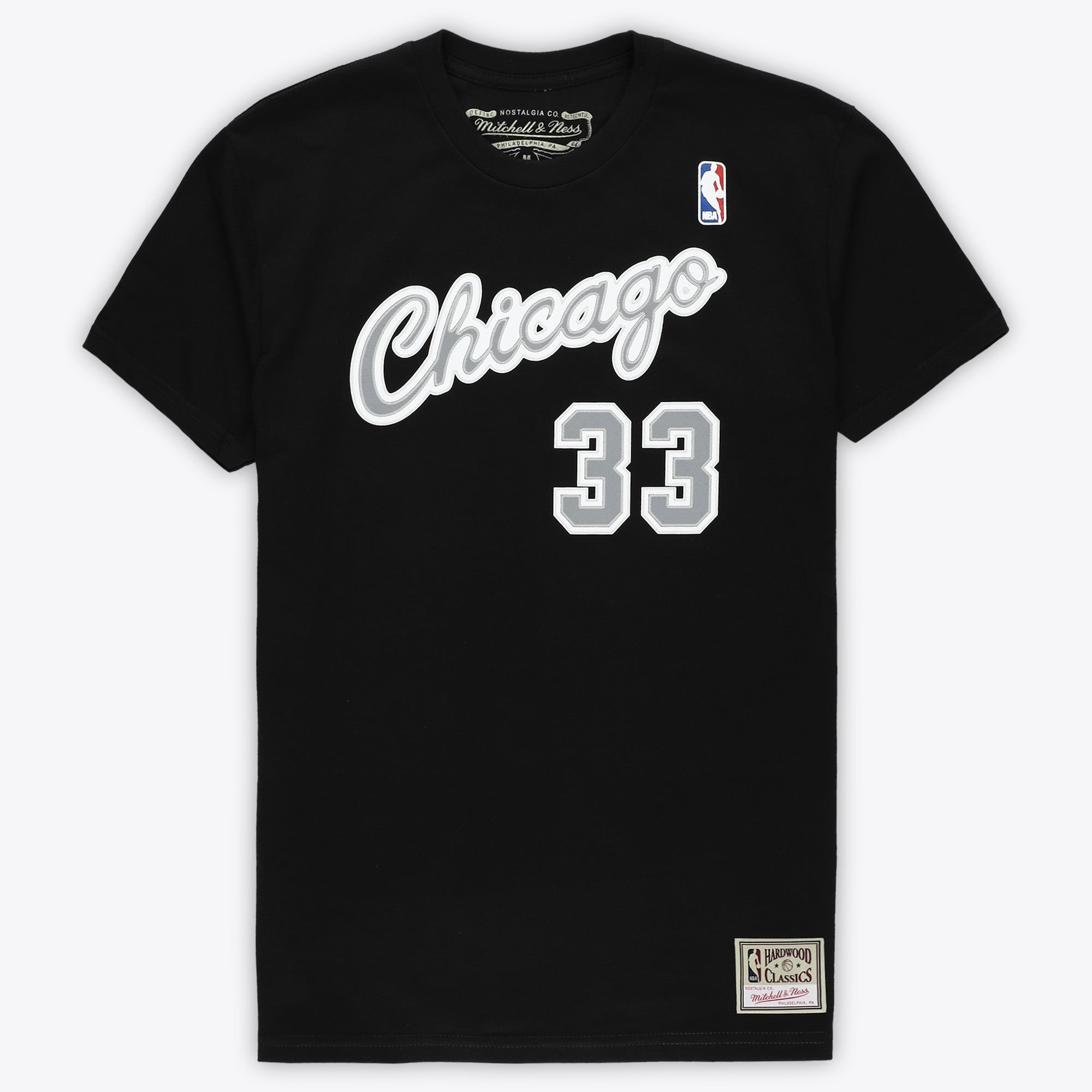 Unisex Mitchell & Ness Scottie Pippen Black Chicago Bulls Hardwood Classics Reload 3.0 T-Shirt