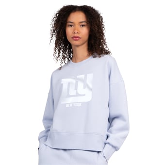 Women's Starter Light Blue New York Giants Travel Pastels Boxy Fleece Sweatshirt