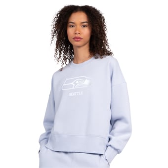 Women's Starter Light Blue Seattle Seahawks Travel Pastels Boxy Fleece Sweatshirt