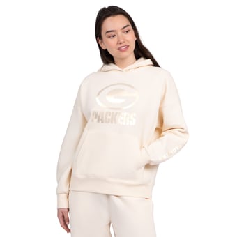 Women's Starter  Cream Green Bay Packers Pastels Relaxed Travel Hoodie