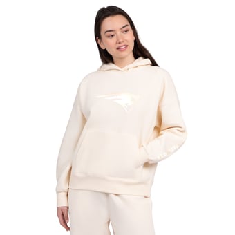 Women's Starter  Cream New England Patriots Pastel Relaxed Travel Hoodie