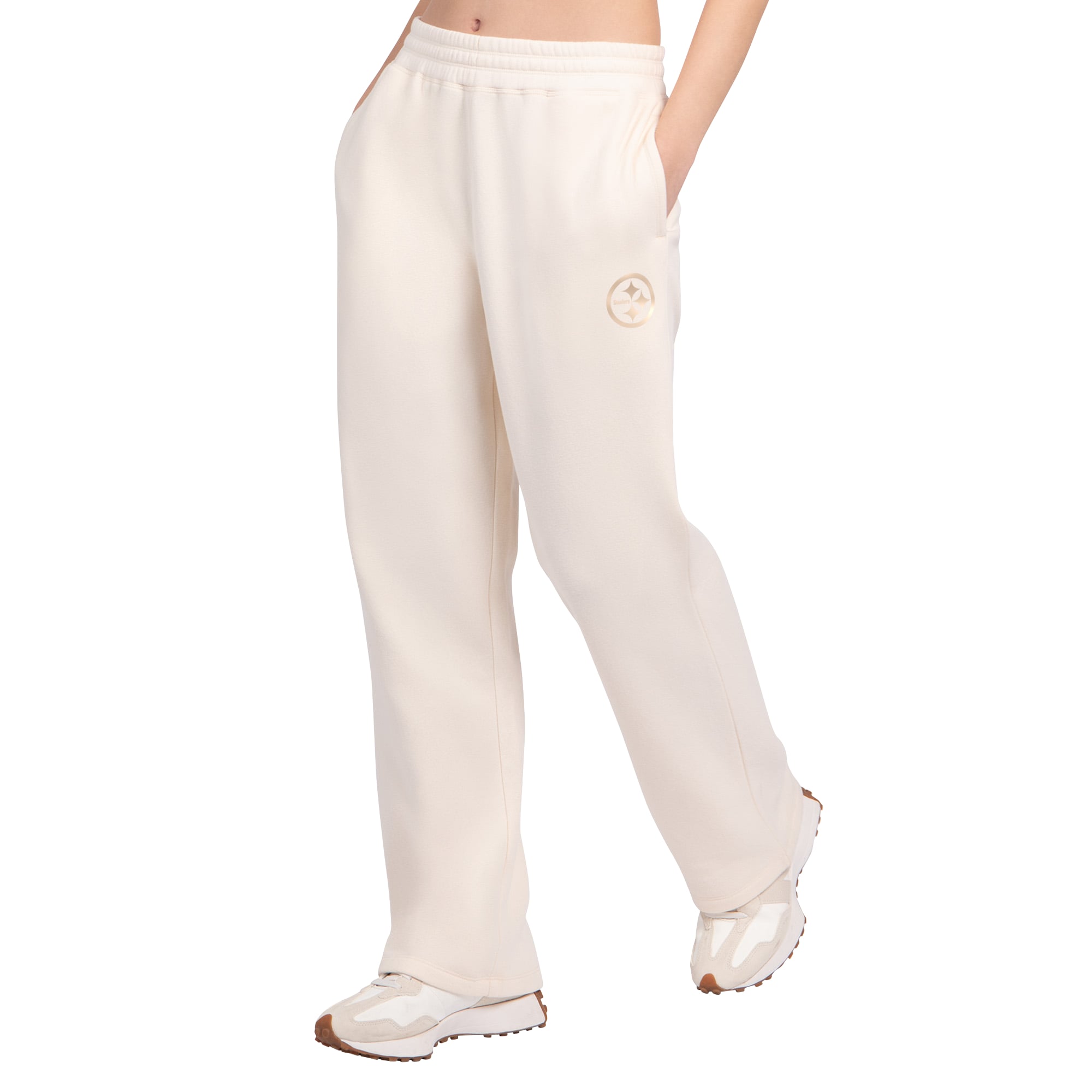 Women's Starter Cream Pittsburgh Steelers Pastel High Waisted Travel Fleece Pants