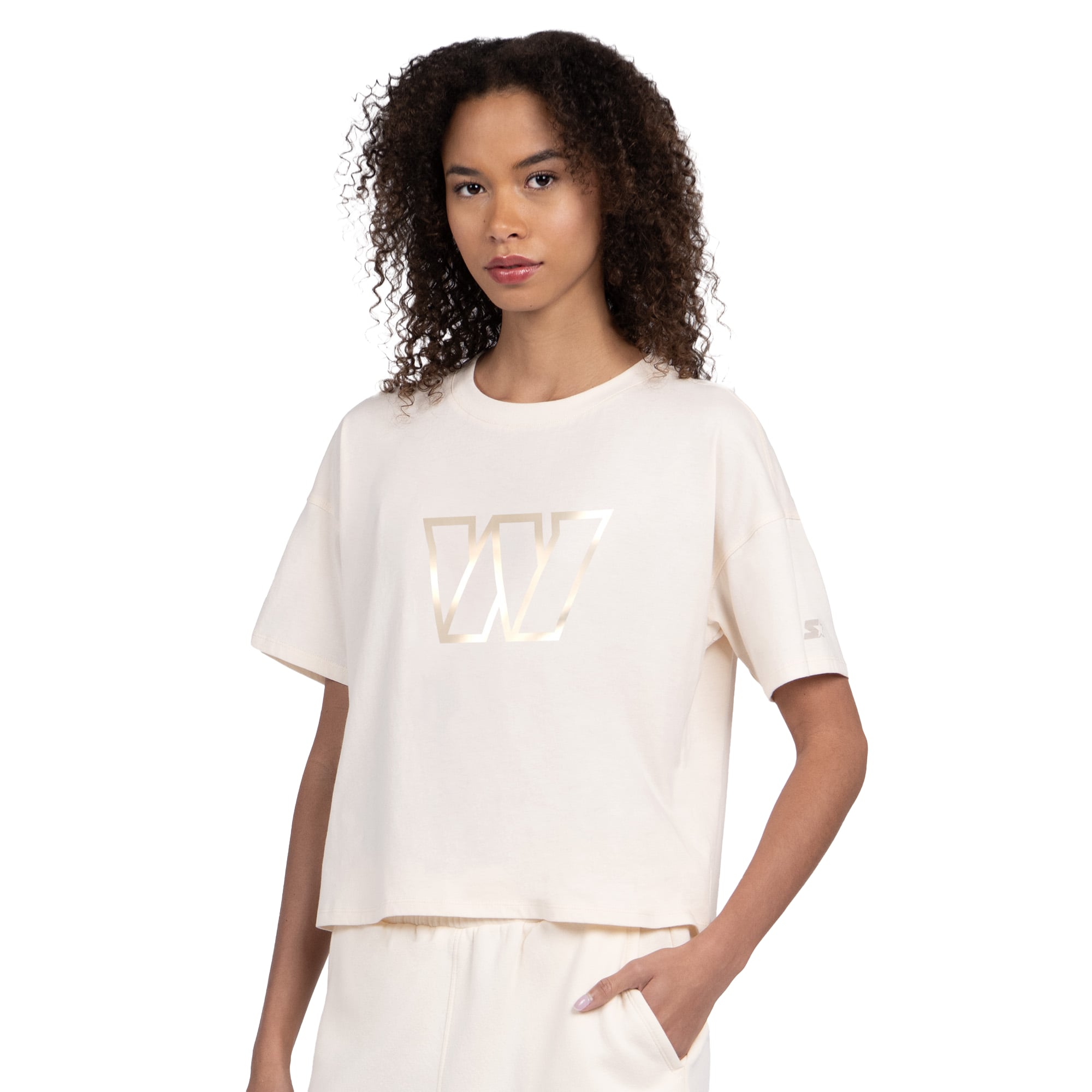 Women's Starter Cream Washington Commanders Pastel Travel Boxy Cropped T-Shirt