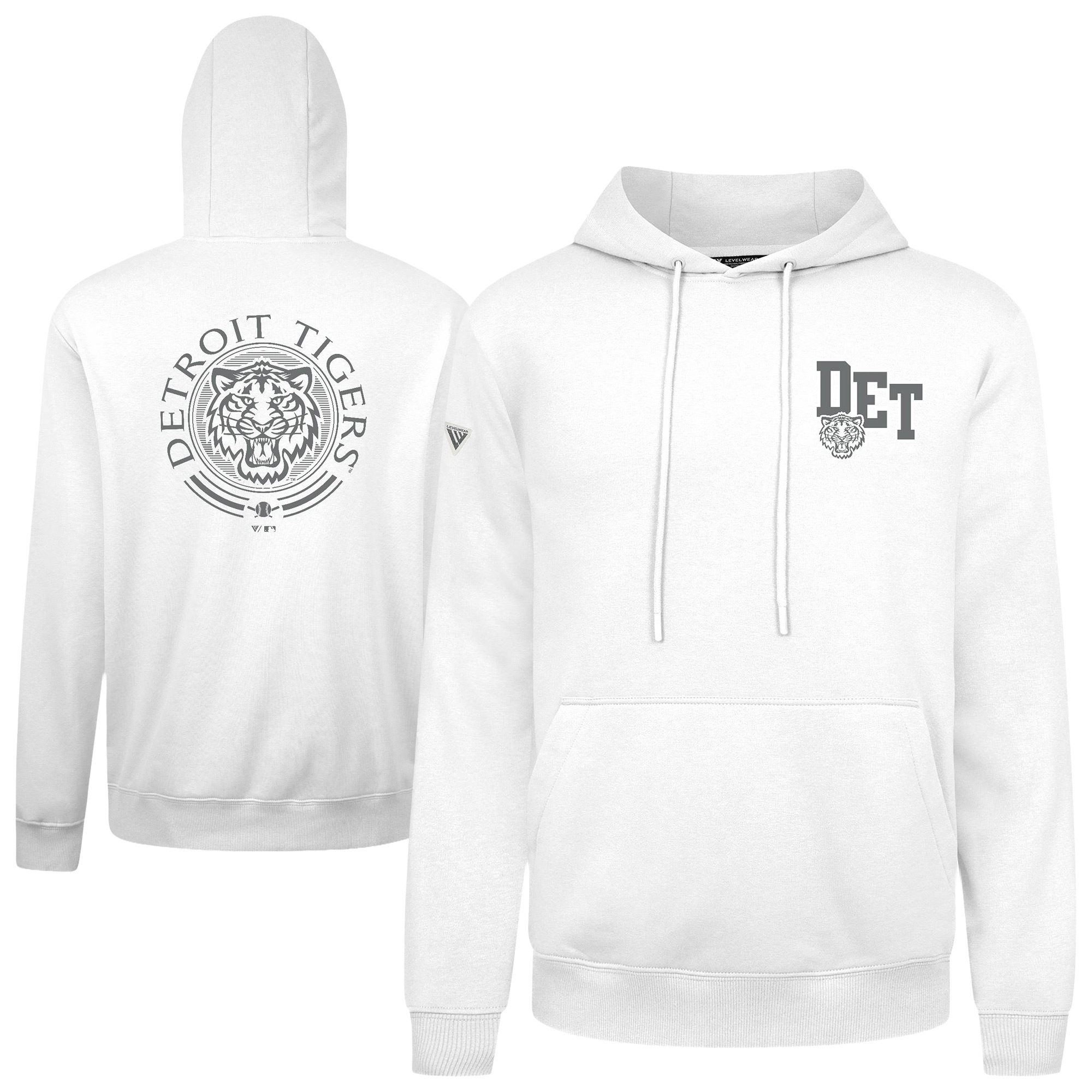 Men's Levelwear White Detroit Tigers Podium Grain Hoodie