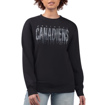 Women's G-III 4Her by Carl Banks Black Montreal Canadiens Metallic Drop Printed Fleece Sweatshirt