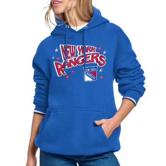Women's Starter Blue New York Rangers Fireworks Fleece Hoodie