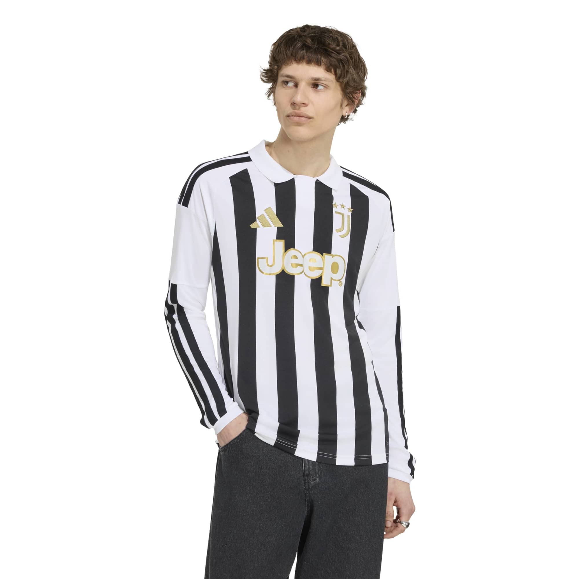 Men's adidas White Juventus 2026/27 Home Replica Long Sleeve Jersey