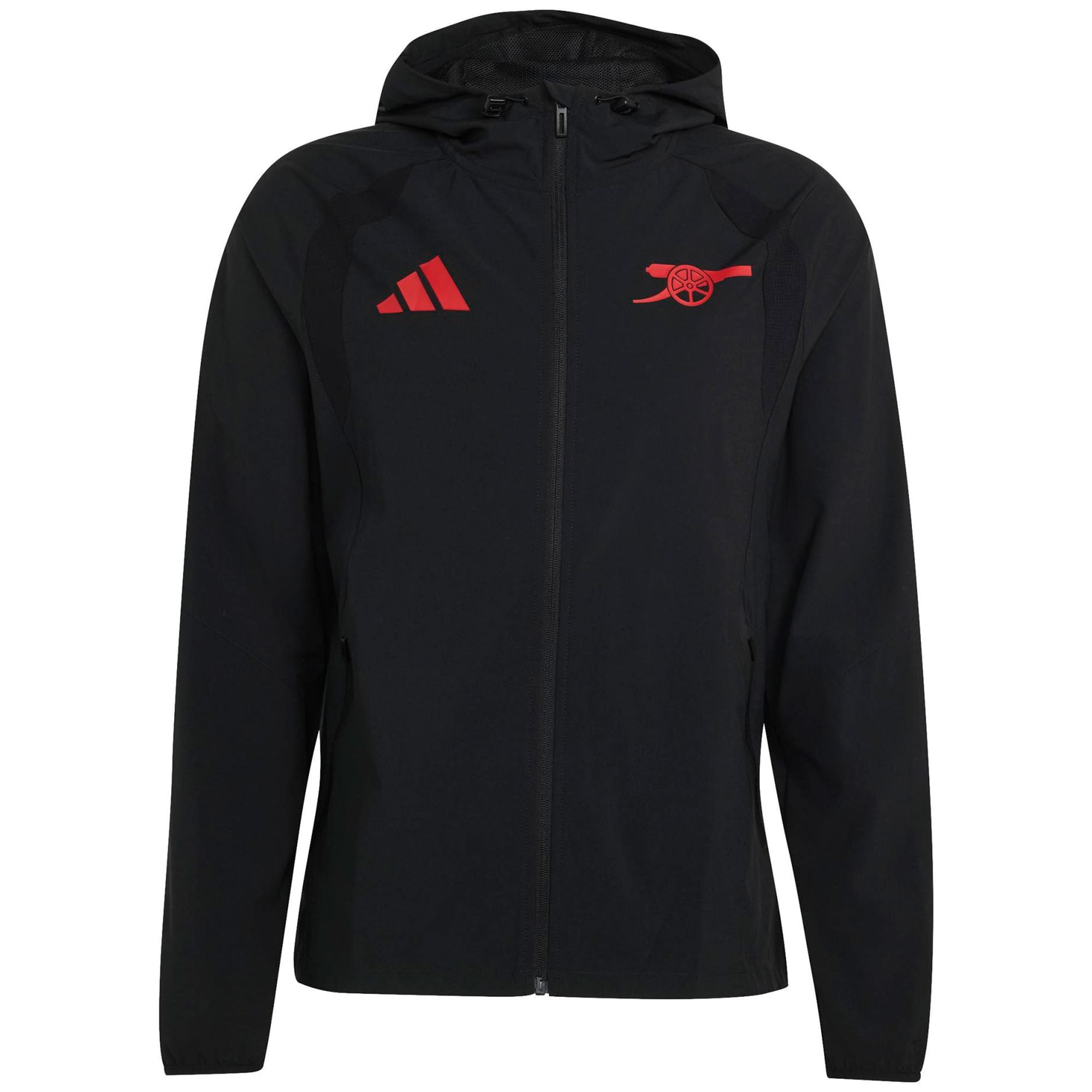 Men's adidas  Black Arsenal Tiro Travel Full-Zip Windbreaker
