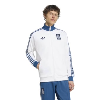 Men's adidas Originals  White Greece National Team  Full-Zip Track Jacket