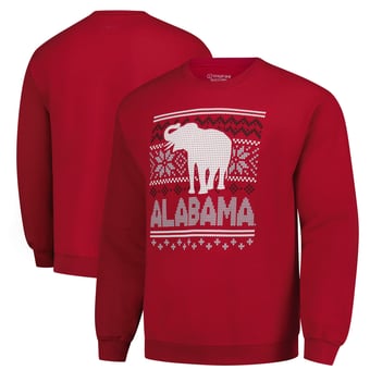 Men's  Crimson Alabama Crimson Tide Holiday Fleece Sweatshirt