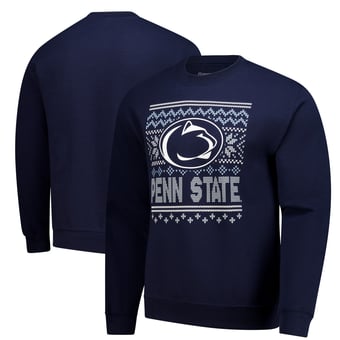 Men's  Navy Penn State Nittany Lions Holiday Fleece Sweatshirt