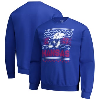 Men's  Royal Kansas Jayhawks Holiday Fleece Sweatshirt