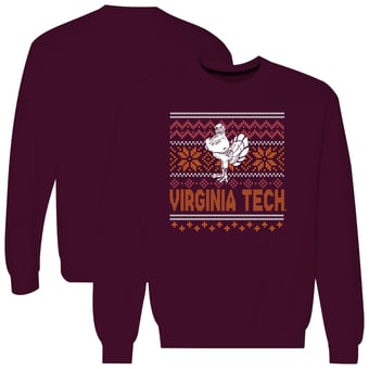 Men's  Maroon Virginia Tech Hokies Holiday Fleece Sweatshirt