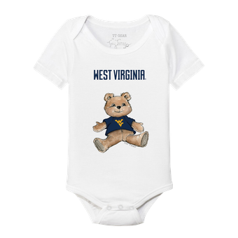 Infant Tiny Turnip White West Virginia Mountaineers Teddy Bear Bodysuit