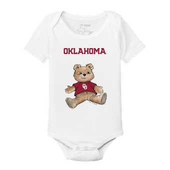 Infant Tiny Turnip White Oklahoma Sooners Teddy Bear Bodysuit