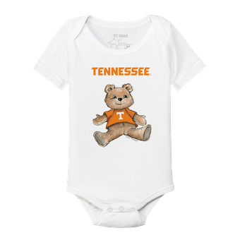 Infant Tiny Turnip White Tennessee Volunteers Teddy Bear Bodysuit