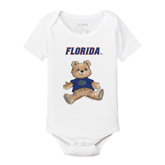 Infant Tiny Turnip White Florida Gators Teddy Bear Bodysuit