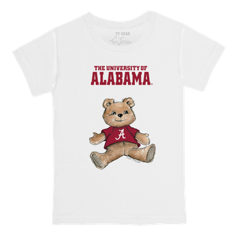Toddler Tiny Turnip White Alabama Crimson Tide Teddy Bear T-Shirt
