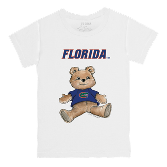 Toddler Tiny Turnip White Florida Gators Teddy Bear T-Shirt